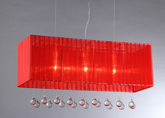 आधुनिक आयताकार Chandeliers को कवर कपड़ा लाल भीतरी सजावट