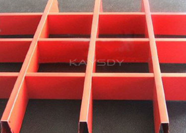 रंग फायर प्रूफ सस्पेंशन एल्यूमिनियम छत ग्रिड या कस्टम स्टेनलेस स्टील छत ग्रिड